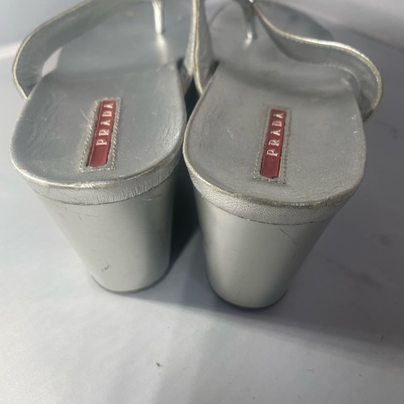 Prada, Silver Platform Sandal - Picture 4 of 5